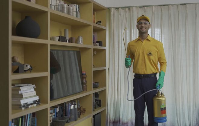 A picture of a pest control expert to the rescue