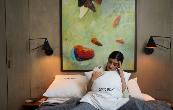 A picture of distress woman due to pest