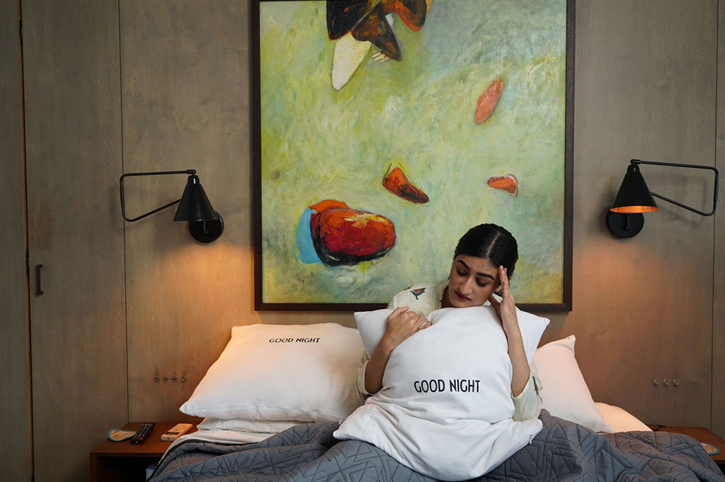 A picture of distress woman due to pest